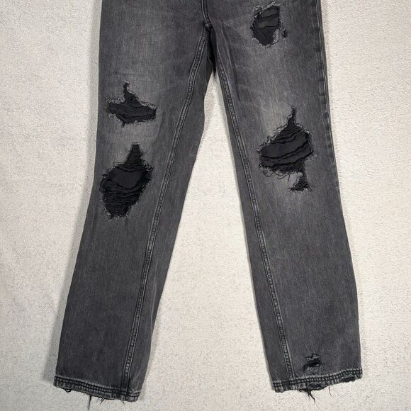 We The Free Crvy Jeans Women’s Size 28 High Rise Straight Leg Distressed Black - Picture 3 of 12